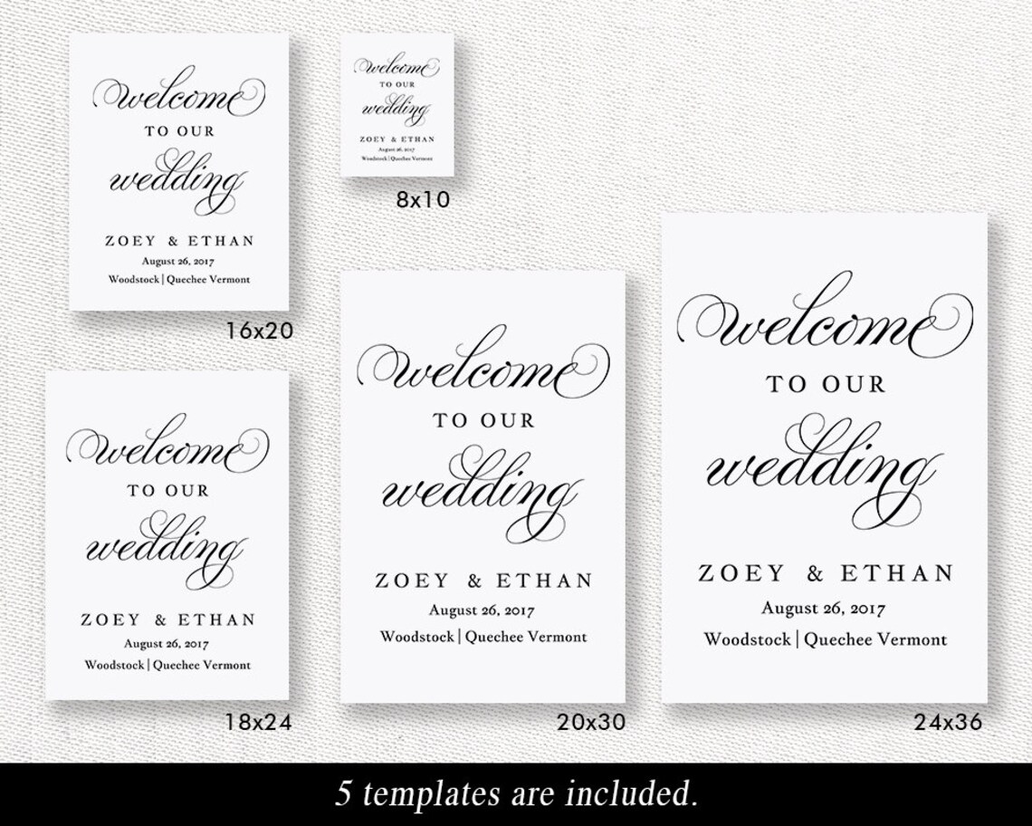Welcome Wedding Sign Printable Welcome Sign Template Wedding - Etsy