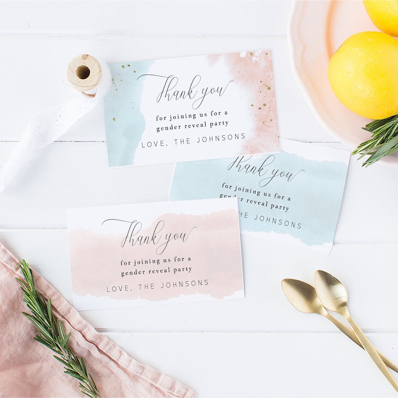 Printable Thank You Gift Tag Template Personalized Favor Tag Baby Shower TEMPLETT PDF Jpeg Download #SPP064tt Gender Reveal
