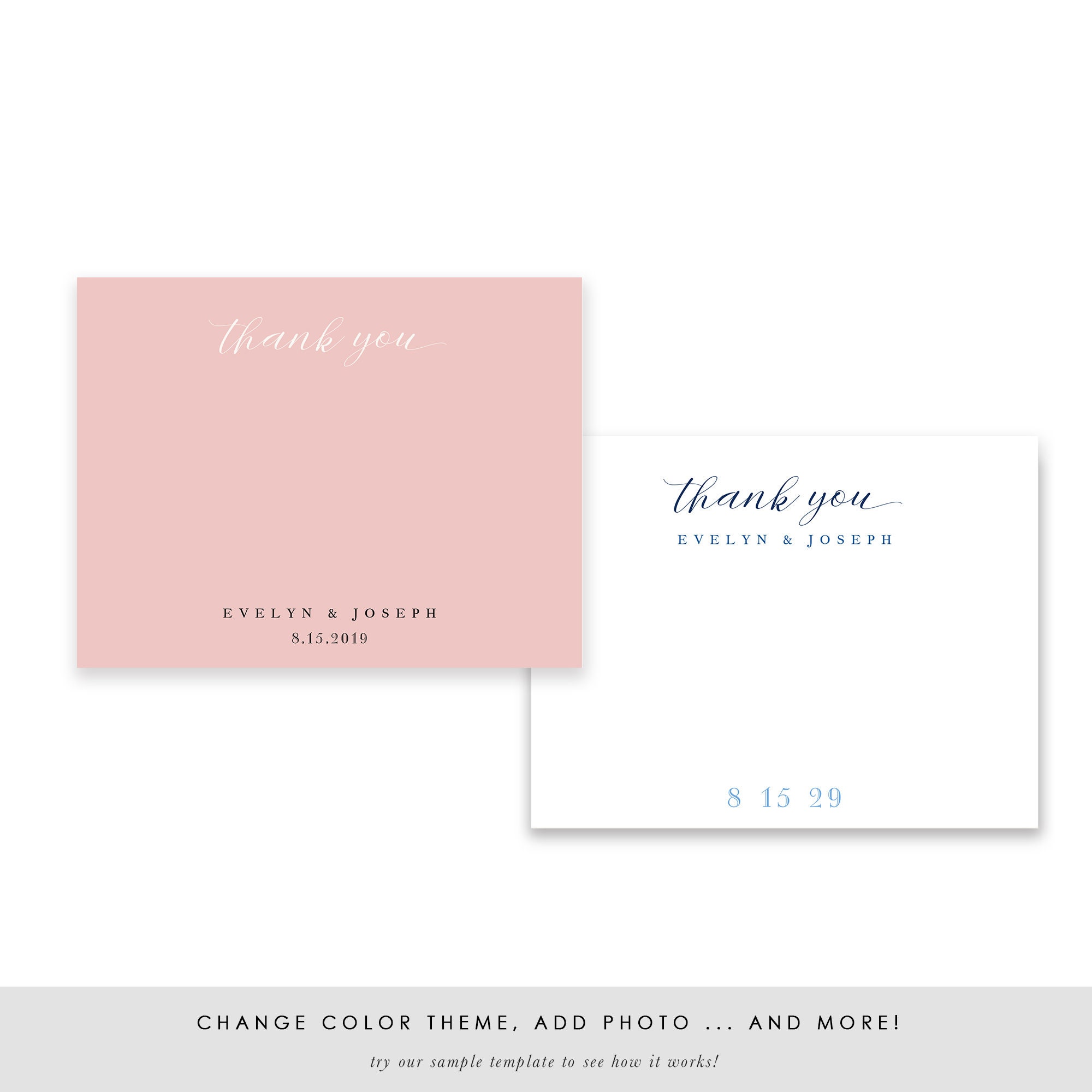 Printable Thank You Card Template Personalized DIY Thank You - Etsy