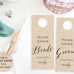 Wedding Door Hanger, Printabletemplate, Please Knock Door Hanger, Wedding Door Tags, Reception ...
