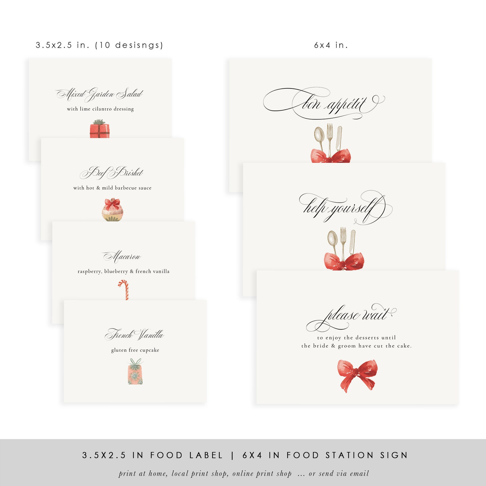 Printable Christmas Buffet Label Template Buffet Food Sign - Etsy