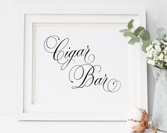 Cigar Bar Sign, Editable Wedding Cigar Bar Sign, Printable Wedding Templates, Modern Calligraphy, TEMPLETT PDF Jpeg Download #SPP014cb