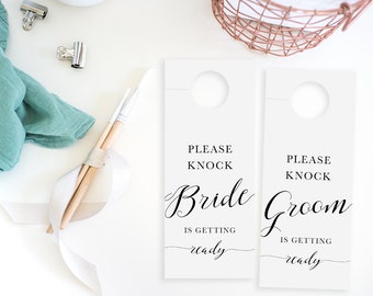 Wedding Door Hanger, PrintableTemplate, Please Knock Door Hanger, Wedding door tags, Reception Sign, PDF Instant Download, reception ideas