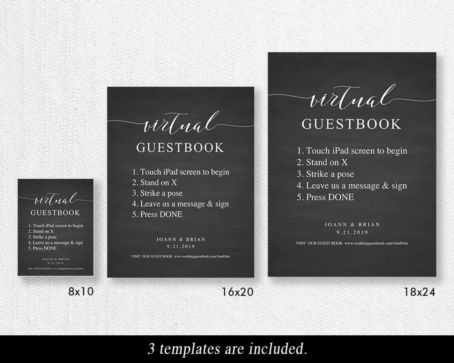 Virtual Guestbook Sign Template Printable Iguestbook Sign Etsy