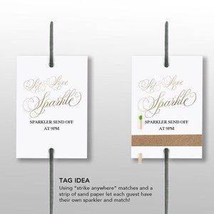 Gold Sparkler Send Off Sign, Sparkler Sign, Let Love Shine, Sparkler Send Off, Wedding Sparkler Tags, Faux Gold TEMPLETT PDF Jpeg SPP007sso image 2