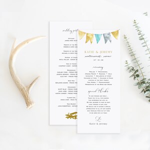 Air Balloon Wedding Program Template, Printable Wedding Program ...