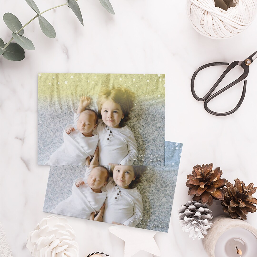 Printable Christmas Card, PDF Holiday Card Template, Templett, Photo ...