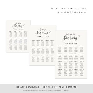 Wedding Seating Chart Template, Seating Chart Printable, Seating Board, Printable, Templett, Instant Download, Rustic Wedding, SPP013se image 2