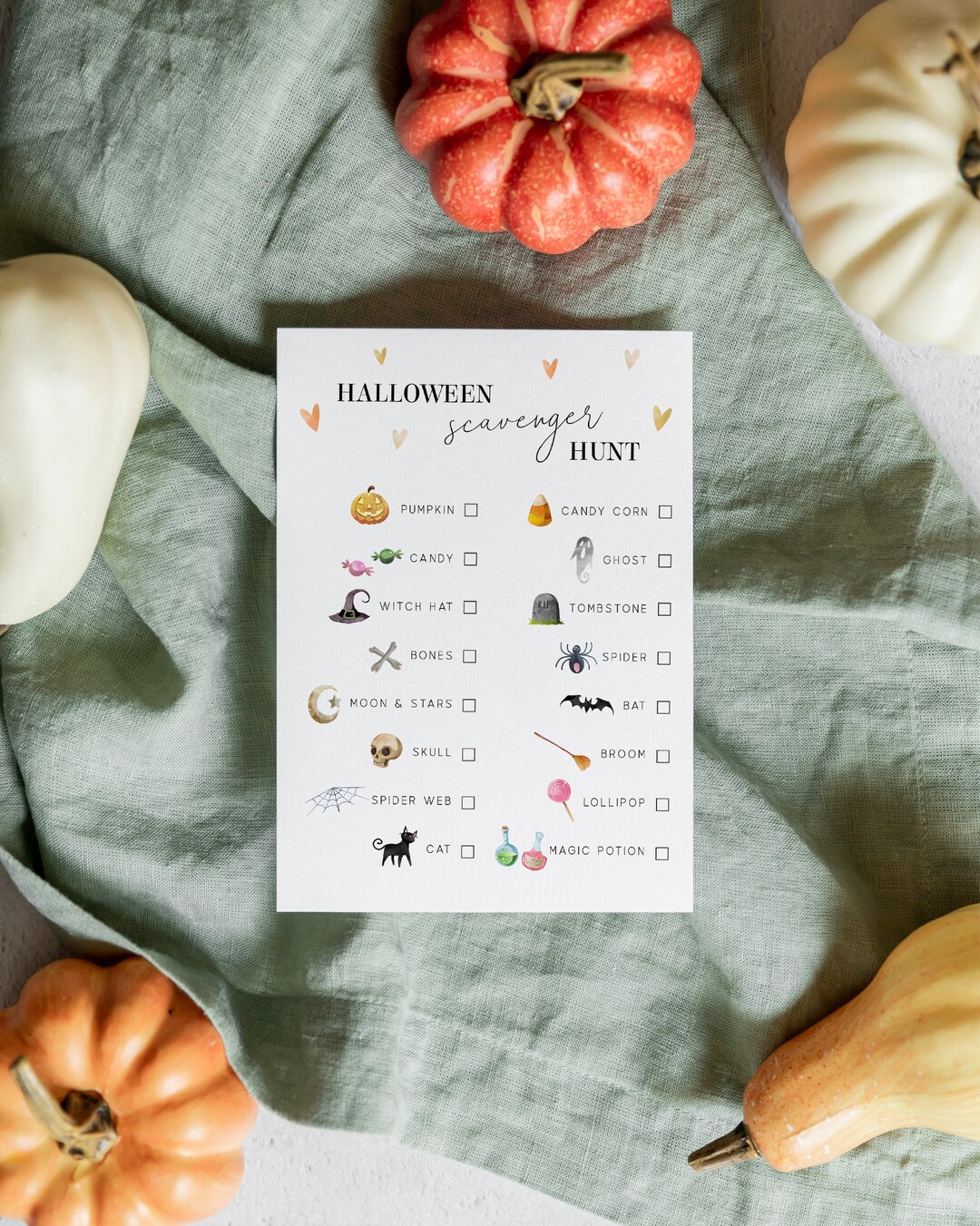 Halloween Scavenger Hunt Card, Trick or Treat Game, Alternative Trick ...