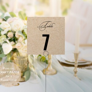 Printable Table Numbers, Wedding Table Number Printable, Instant ...
