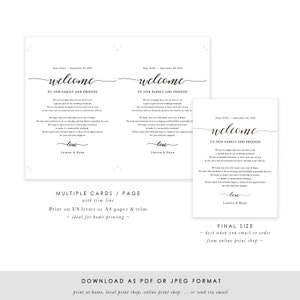 Wedding Itinerary Card, Welcome Note, Printable Wedding Itinerary, Agenda, Schedule, Welcome Bag Letter, Timeline Icon, Templett SPP007we image 7