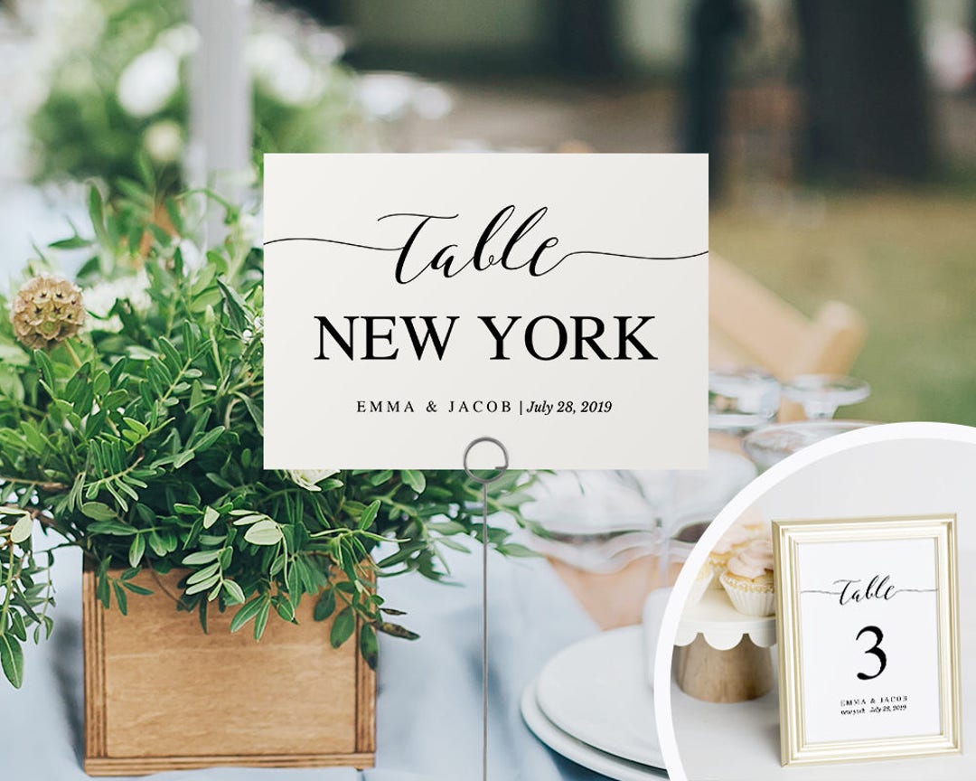 Printable Table Numbers, Wedding Table Number Printable, Instant ...