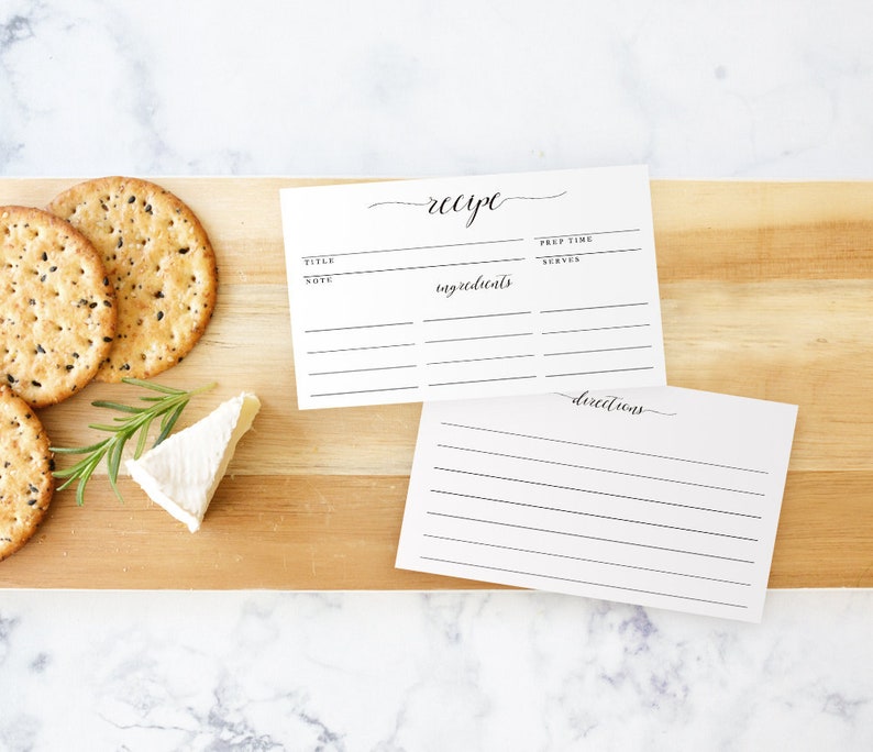 Recipe Card Printable Wedding Recipe Card DIY Bridal Shower - Etsy
