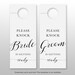 Wedding Door Hanger, Printabletemplate, Please Knock Door Hanger, Wedding Door Tags, Reception ...