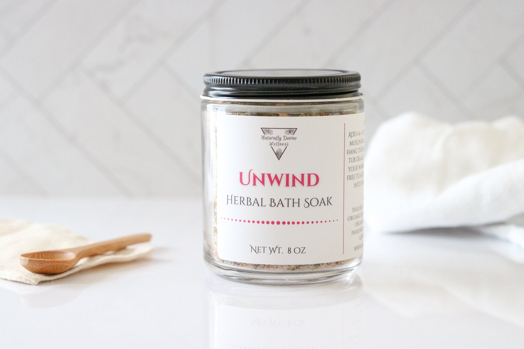 Unwind Herbal Bath Soak Relaxing Bath Soak Organic Herb Etsy