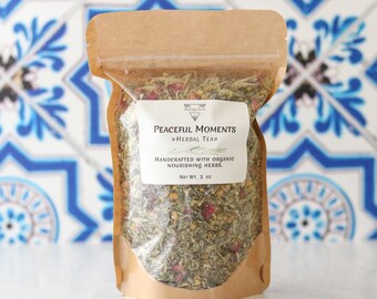 Peaceful Moments Herbal Tea - Soothing Herbal Tea, Relaxation Herbal Tea, Meditation Herbal Tea, Organic Loose Leaf Tea