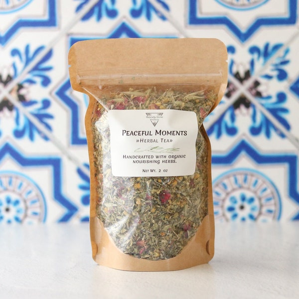 Peaceful Moments Herbal Tea - Soothing Herbal Tea, Relaxation Herbal Tea, Meditation Herbal Tea, Organic Loose Leaf Tea