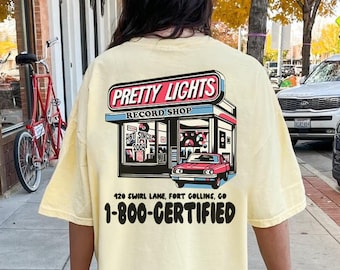 PRETTY LIGHTS record shop t-shirt