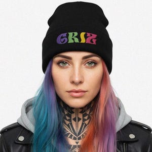 GRIZ embroidered beanie | edm music festival merch
