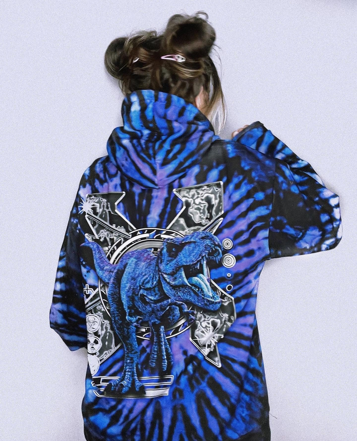 Trippy Headbanger Tie Dye Hoodie (Black Tie Dye)