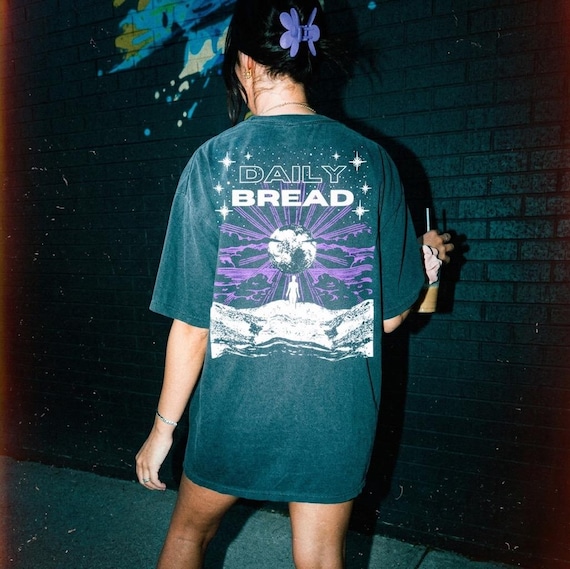 DAILY BREAD purple clouds t-shirt | edm music festival merch