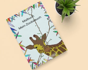 Tier Malbuch mit 15 verschiedene Bilder zum ausmalen, gezeichnete Kinder Beschäftigung ohne KI, tolles Geschenk für Kinder