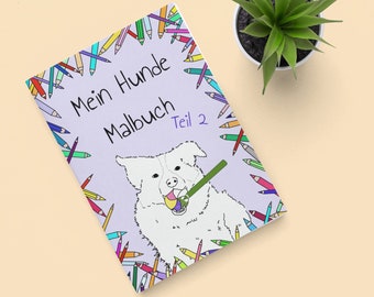 Hunde Malbuch mit 15 verschiedene Bilder zum ausmalen, gezeichnete Kinder Beschäftigung ohne KI, tolles Geschenk für Kinder