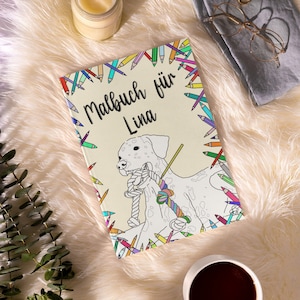 Dog coloring book, 40 personalized designs