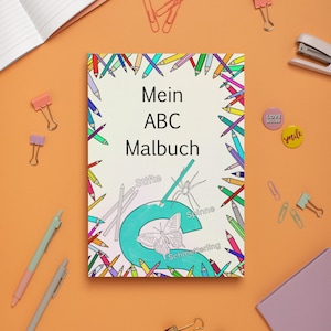Libro para colorear ABC con 26 páginas.