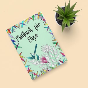 Flower coloring book, 15 personalized designs