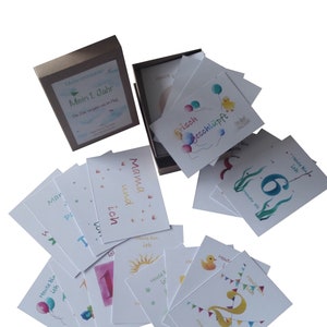 Cartes d'étape de bébé, 30 cartes illustrées