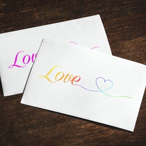 Love Post- oder Klappkarte, verschiedene Farben