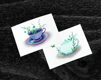 Flower cup postcard or folding card, DinA5