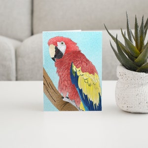 Ara, kleurrijke papegaaien ansichtkaart of vouwkaart, DinA5