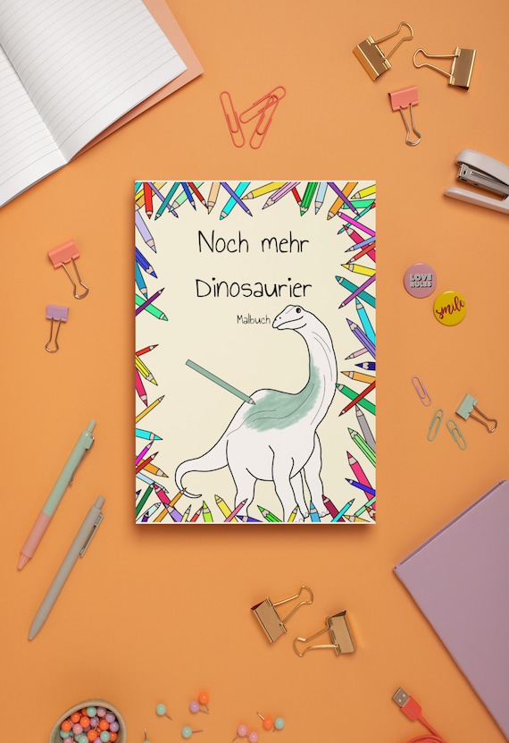 Dinosaurier Malbuch mit 30 verschiedene Bilder zum ausmalen, gezeichnete Kinder Beschäftigung ohne KI, tolles Geschenk für Kinder