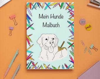 Hunde Malbuch mit 15 verschiedene Bilder zum ausmalen, gezeichnete Kinder Beschäftigung ohne KI, tolles Geschenk für Kinder