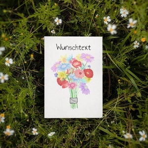 Bouquet of flowers postcard or folding card, personalizable
