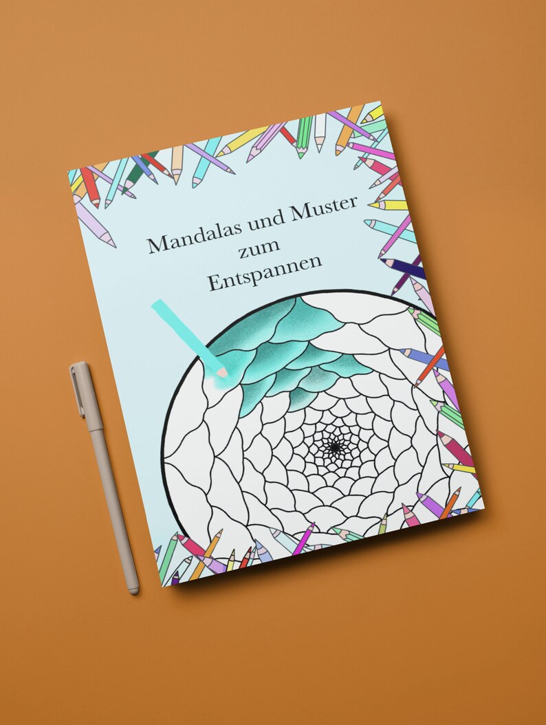 Mandala målarbok med 26 olika bilder att färglägga, illustrerad barnaktivitet utan AI, perfekt present till barn och vuxna bild 11