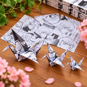 Origami Kranich, Glücksbringer Japan, Japanische Deko, Japanische Kunst Papierfalten, Japan Deko, Geschenk für Manga Fan, Kranich Deko