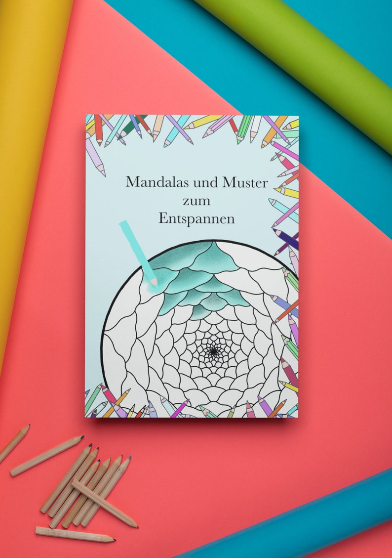 Mandala målarbok med 26 olika bilder att färglägga, illustrerad barnaktivitet utan AI, perfekt present till barn och vuxna bild 12