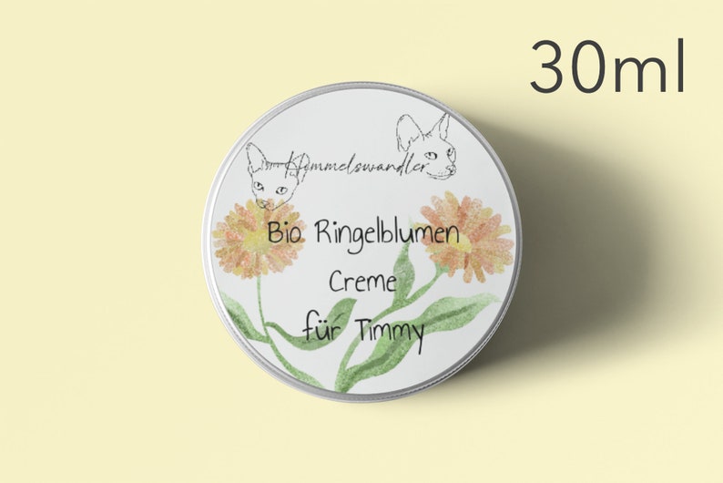 Organic marigold cream, handmade care personalisiert 30ml