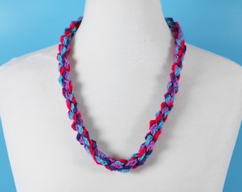 Wool Necklace | Crochet Necklace | Boho Necklace | Yarn Necklace | Fabric Necklace | Textile Necklace | Crochet Jewellery | Hippie Necklace