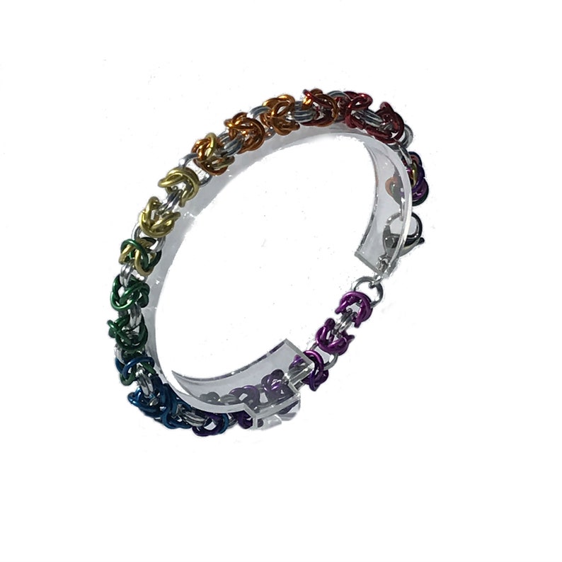 Pride Gift Rainbow Chainmail Jewellery Making Kit Byzantine Chainmail