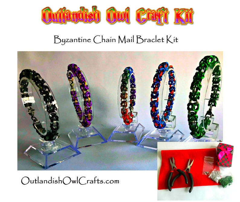 Pride Gift Rainbow Chainmail Jewellery Making Kit Byzantine Chainmail
