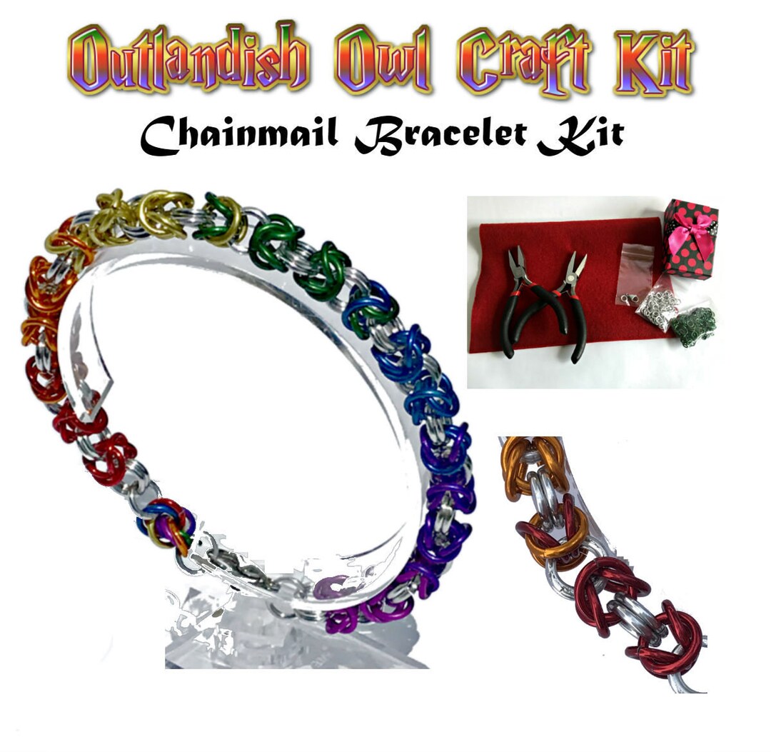 Pride Gift Rainbow Chainmail Jewellery Making Kit Byzantine Chainmail