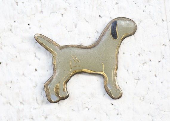 Vintage Hound Dog Lover Hard Enamel Lapel Pin Bac… - image 1