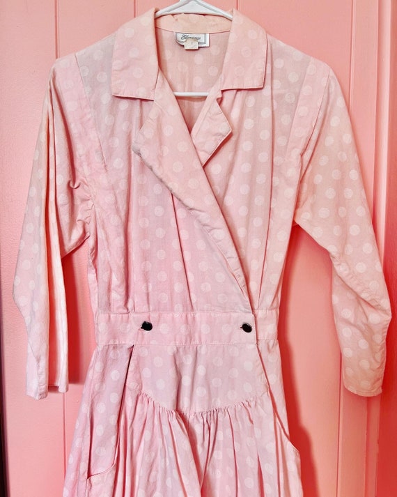 1980’s Eloquence Pink Polka Dot Size 5 Dress