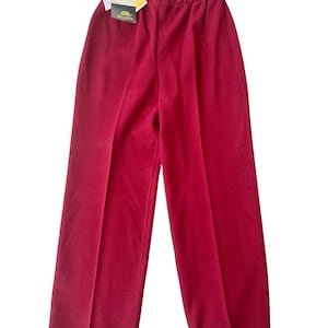 Vintage Deadstock Burgundy Katie Brooke Double Knit Size 12 Petite Trousers