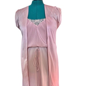 Vintage Baby Pink Negligee Set With Peignoir Size 7/8