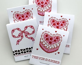 Custom Matchbooks, Wedding Favors, Printed Design, Not a Sticker, Personalized Made-to-Order Matches, The Perfect Match, Party, Shower Favor